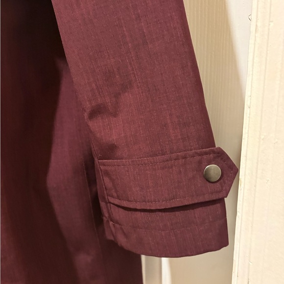 Kirklands Hooded Trench Coat in Burgundy - Picture 5 of 13